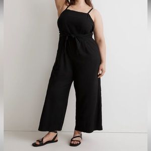 NWT Madewell Tie Waist Crop Wide-Leg Jumpsuit